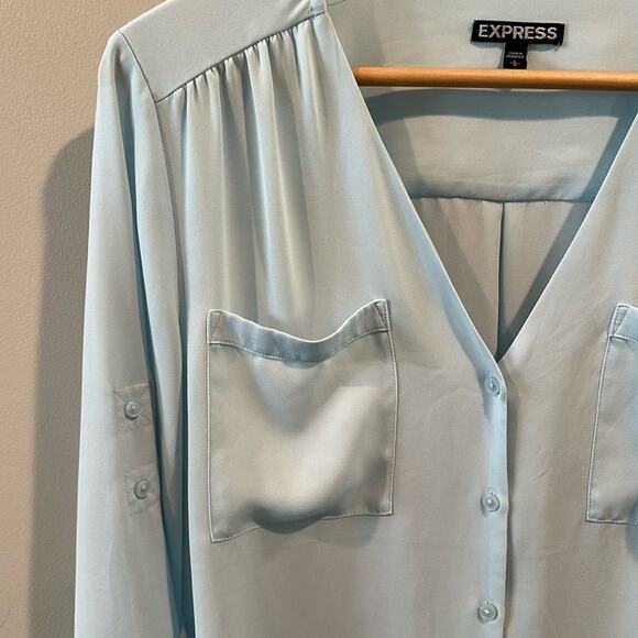 Express Large Baby Blue Blouse Top - Picture 4 of 9